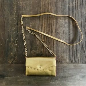 Yik Fung Bright gold crossover wallet purse